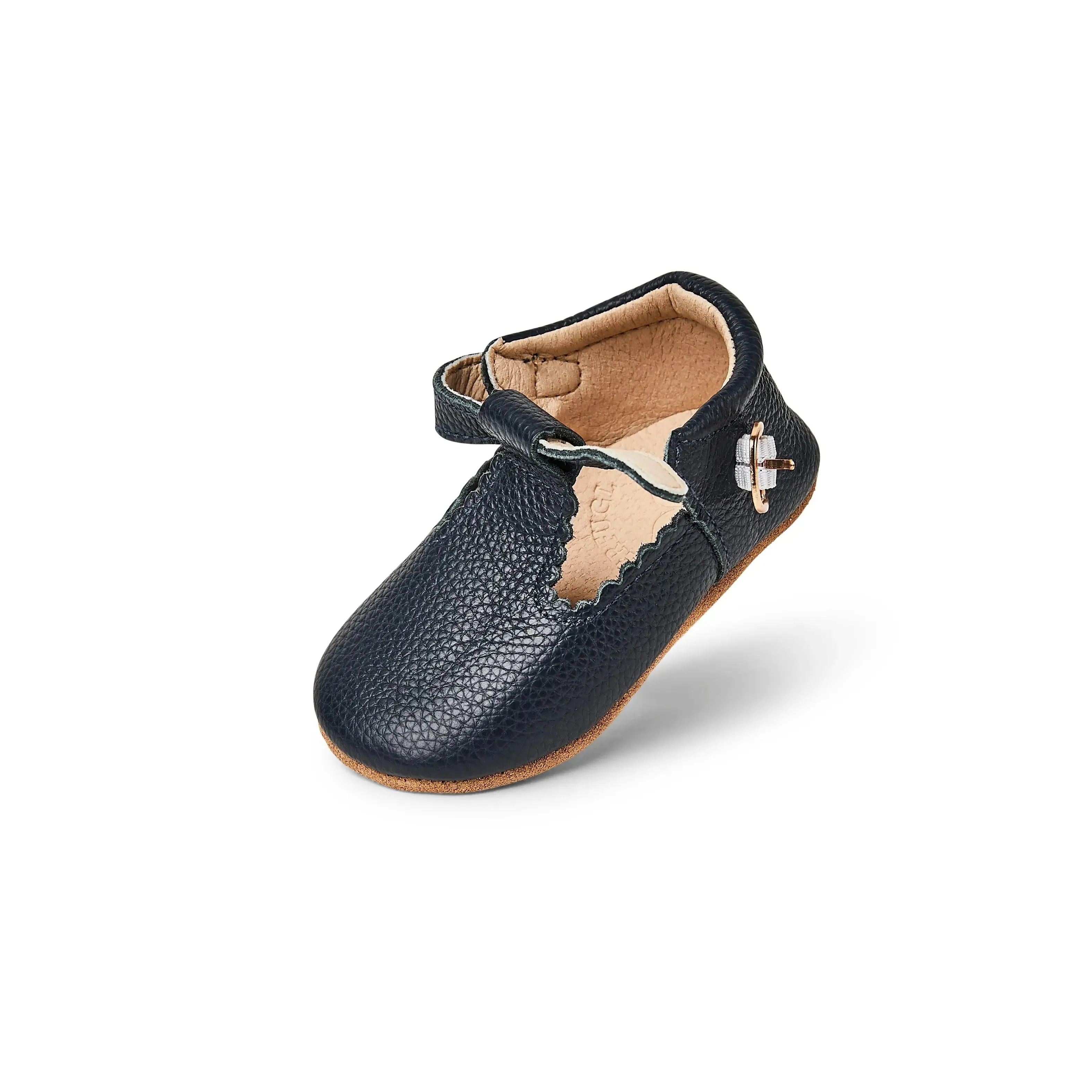 Nile Blue Leather Baby T Bar Shoe