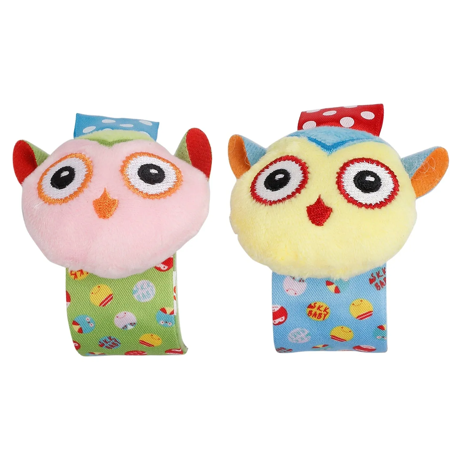 Owls In Love Multicolour Set of 4 Socks And Wrist Rattle