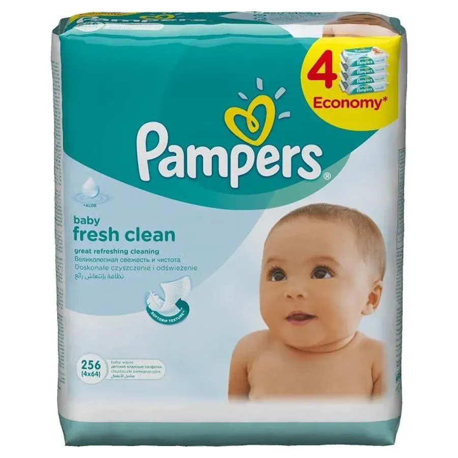 Pampers Fresh Clean Baby Wipes - (4x64's)