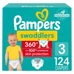 Pampers Swaddler 360 Enormous Disposable Baby Diapers - Size 3 - 124ct