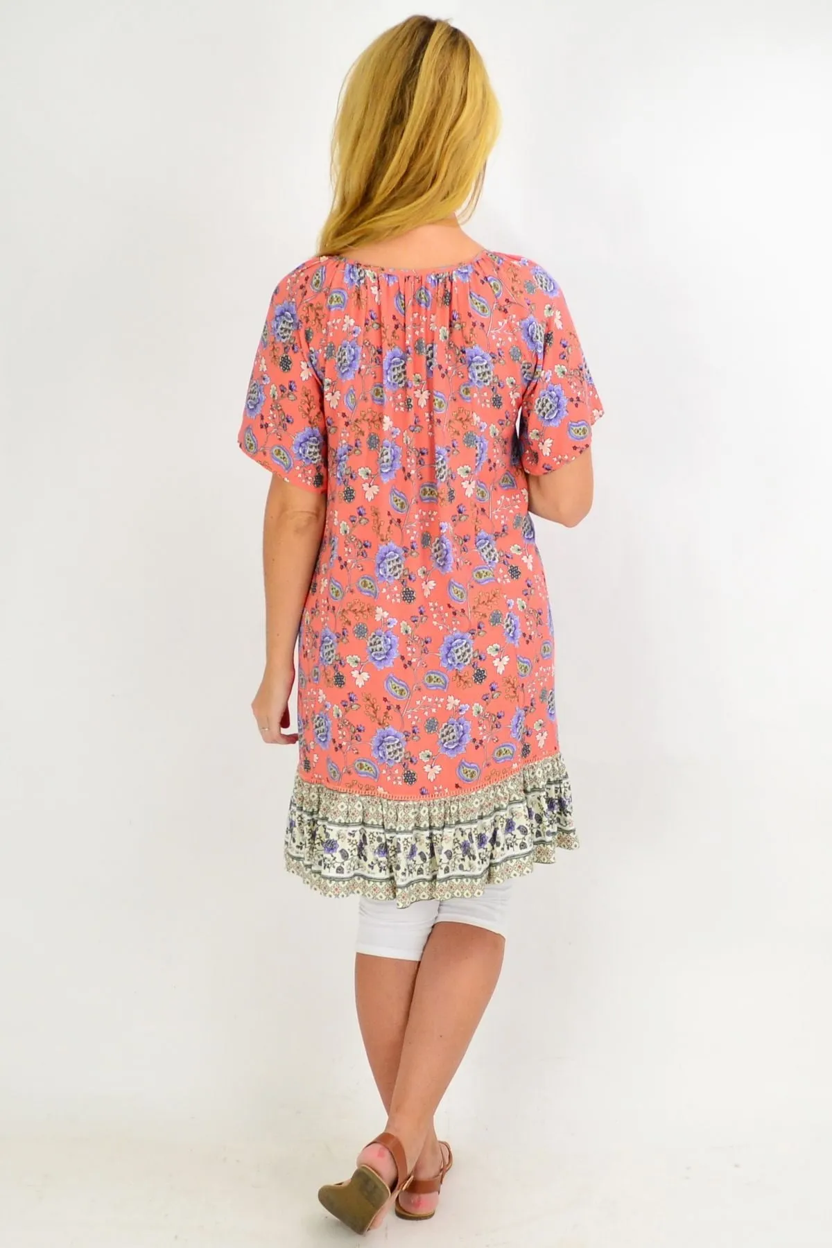 Pink Paisley Flowy Tunic Dress