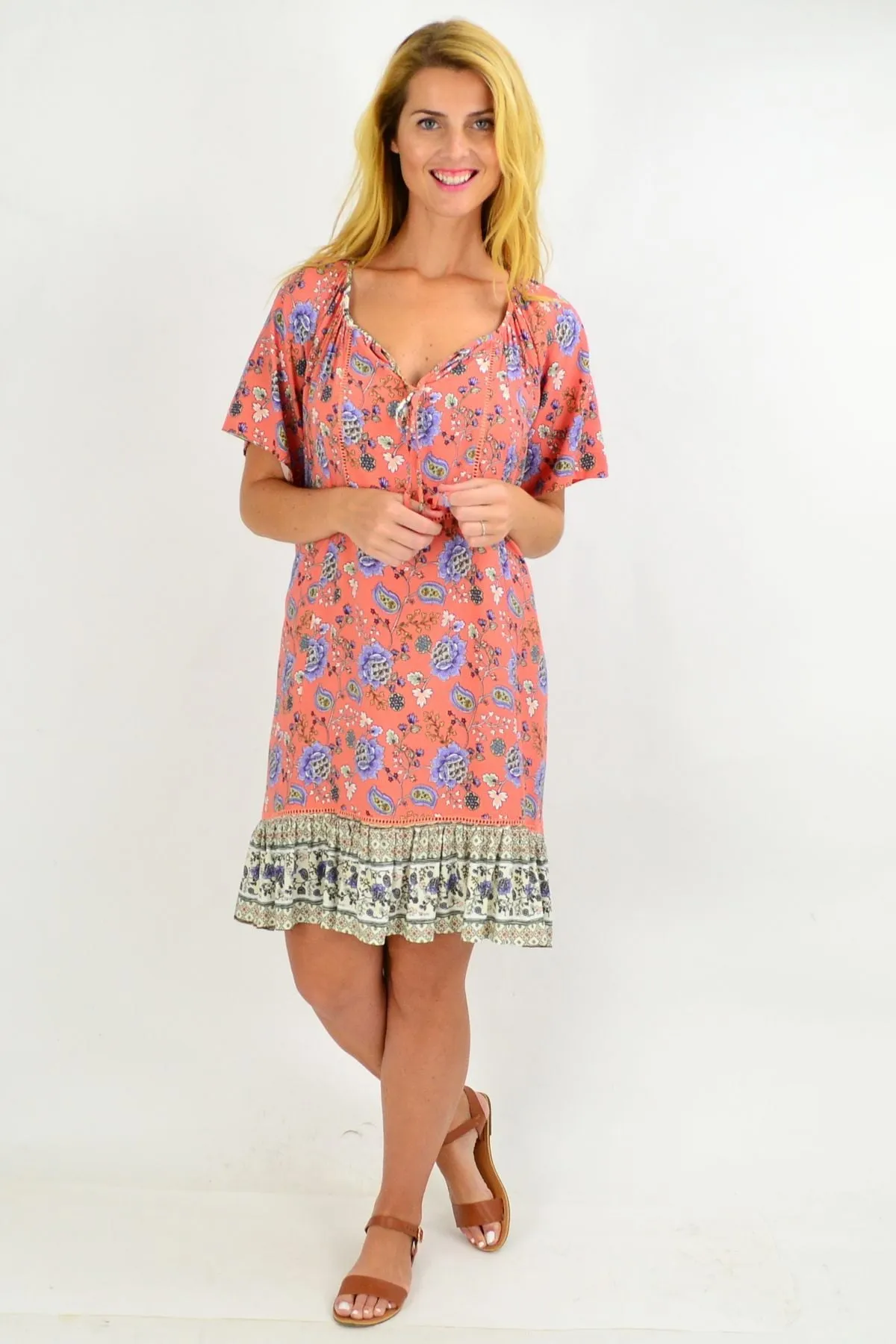 Pink Paisley Flowy Tunic Dress