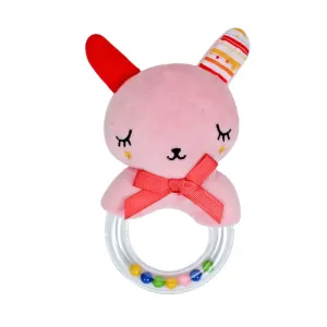 Plastic Ring Rattle - Red Rabbit