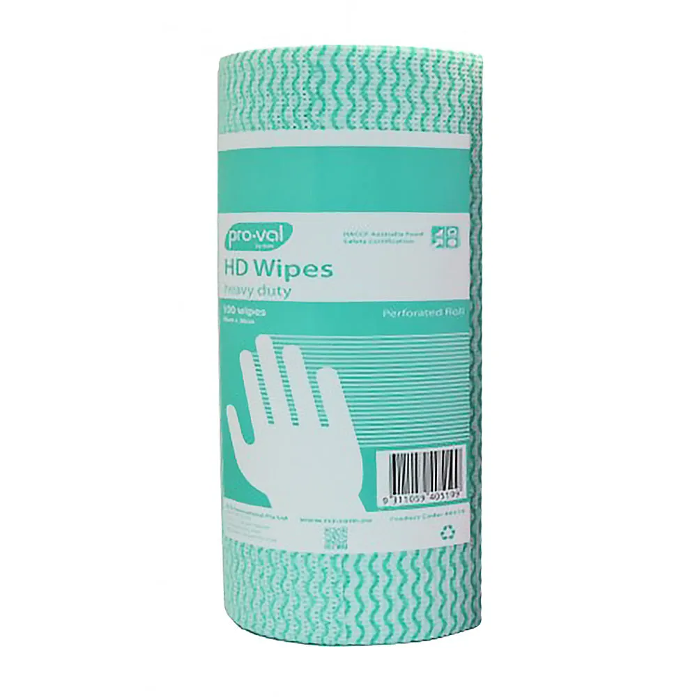 PROVAL Heavy Duty Green HD Workshop Cleaning Wipes Roll x 100 Wipes