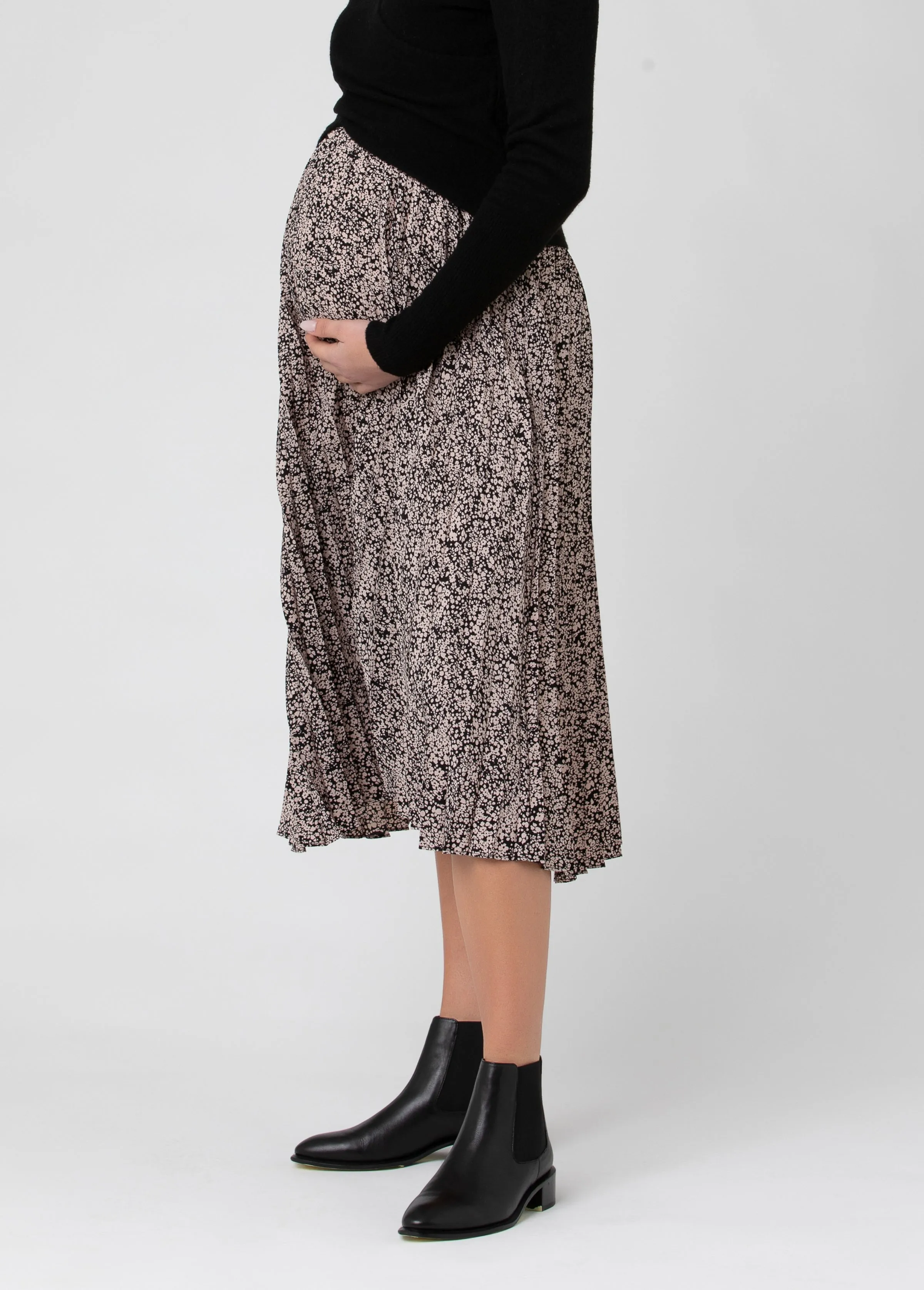 Ripe Maternity Florence Pleat Maternity Midi Skirt