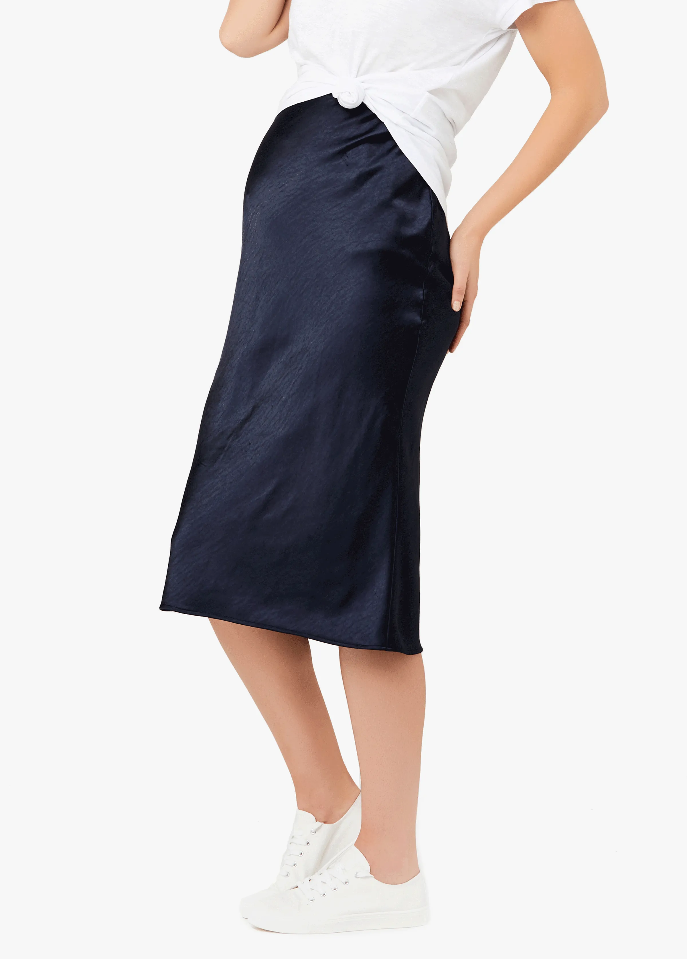 Ripe Maternity Lexie Satin Maternity Midi Skirt