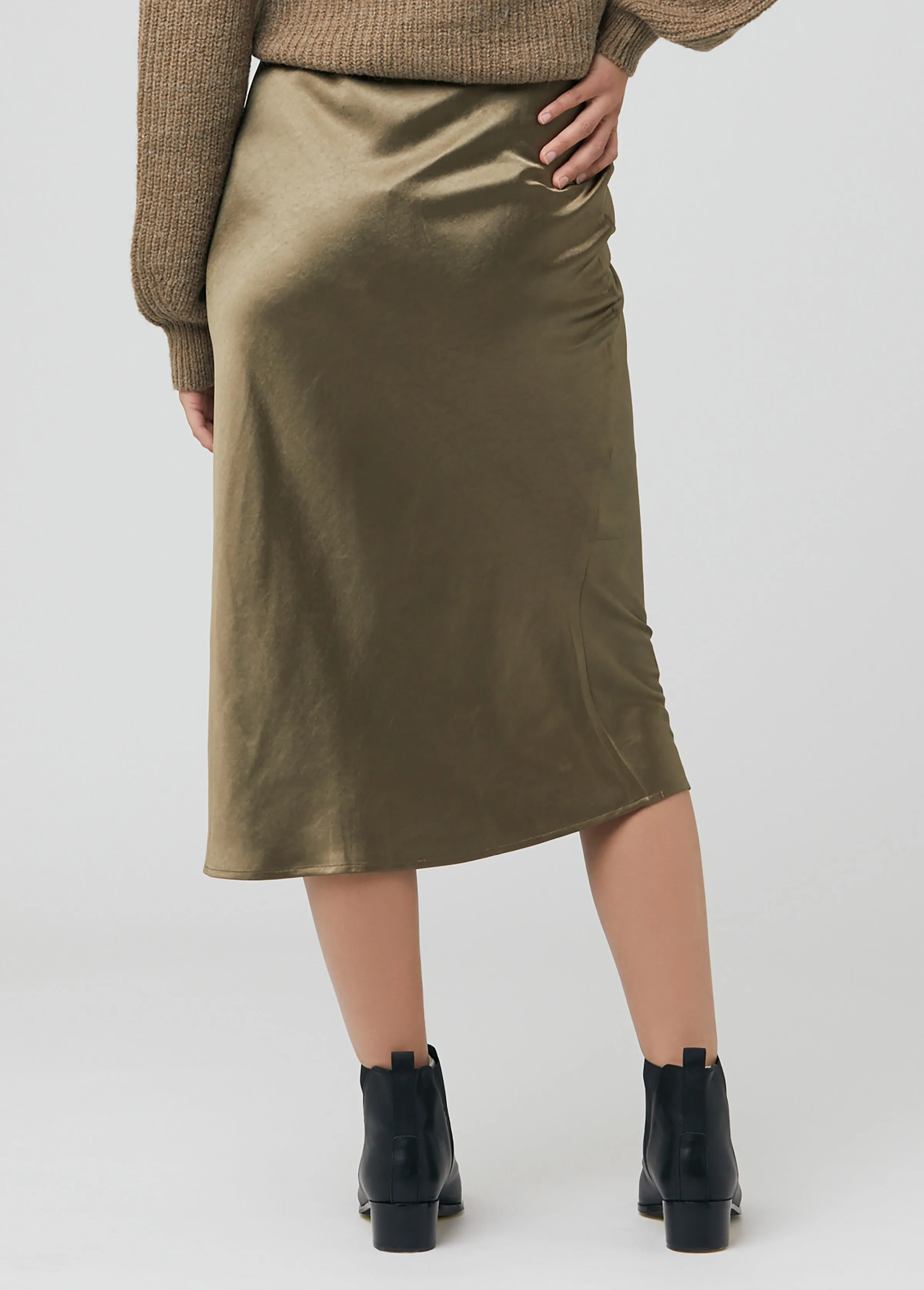 Ripe Maternity Lexie Satin Maternity Midi Skirt