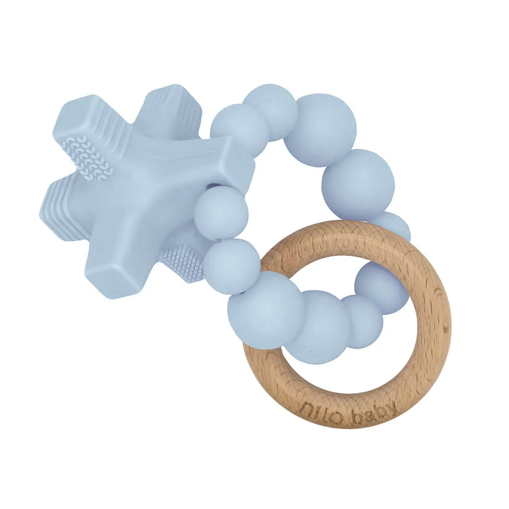 Silicone Teether Hugs & Kisses Baby Blue