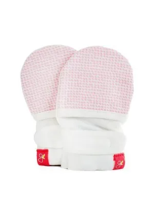 Stay-On Scratch Mitts - Pink Drops