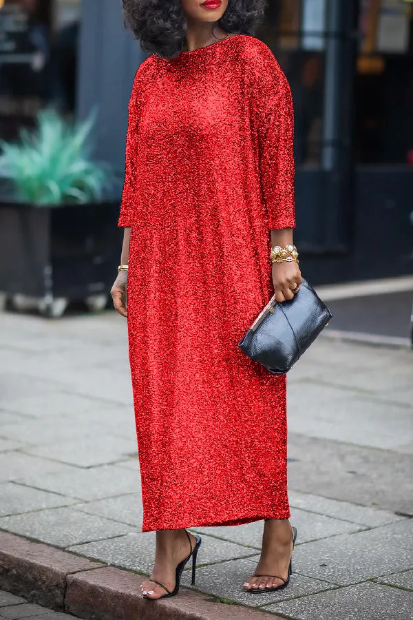 Stylish Glittery Sequin Maxi Dress