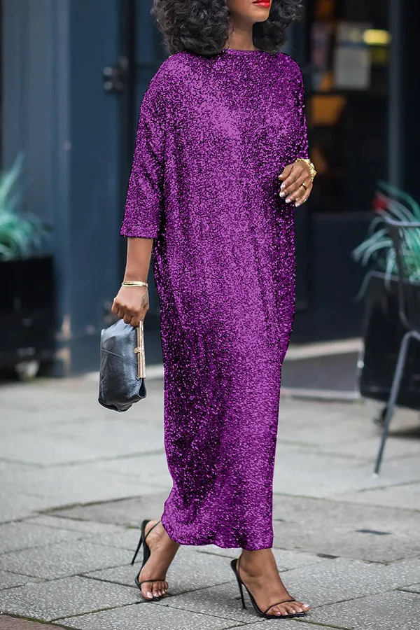 Stylish Glittery Sequin Maxi Dress