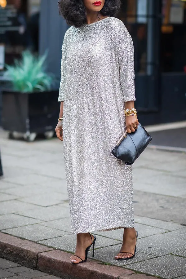 Stylish Glittery Sequin Maxi Dress