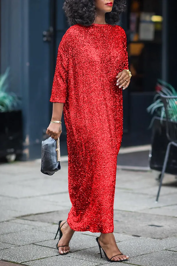 Stylish Glittery Sequin Maxi Dress