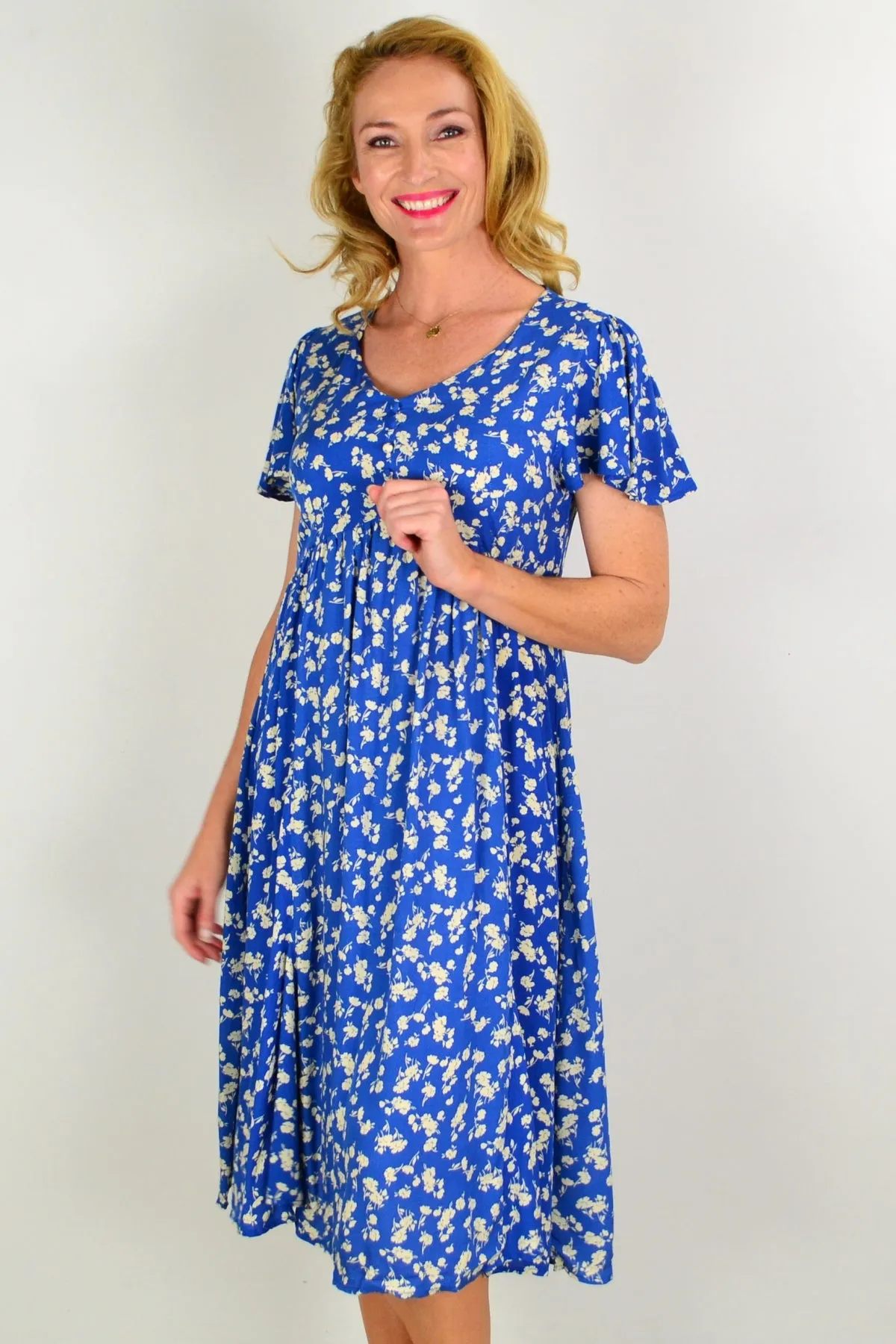 Sunday Best Flutter Sleeve Shift Dress Tunic