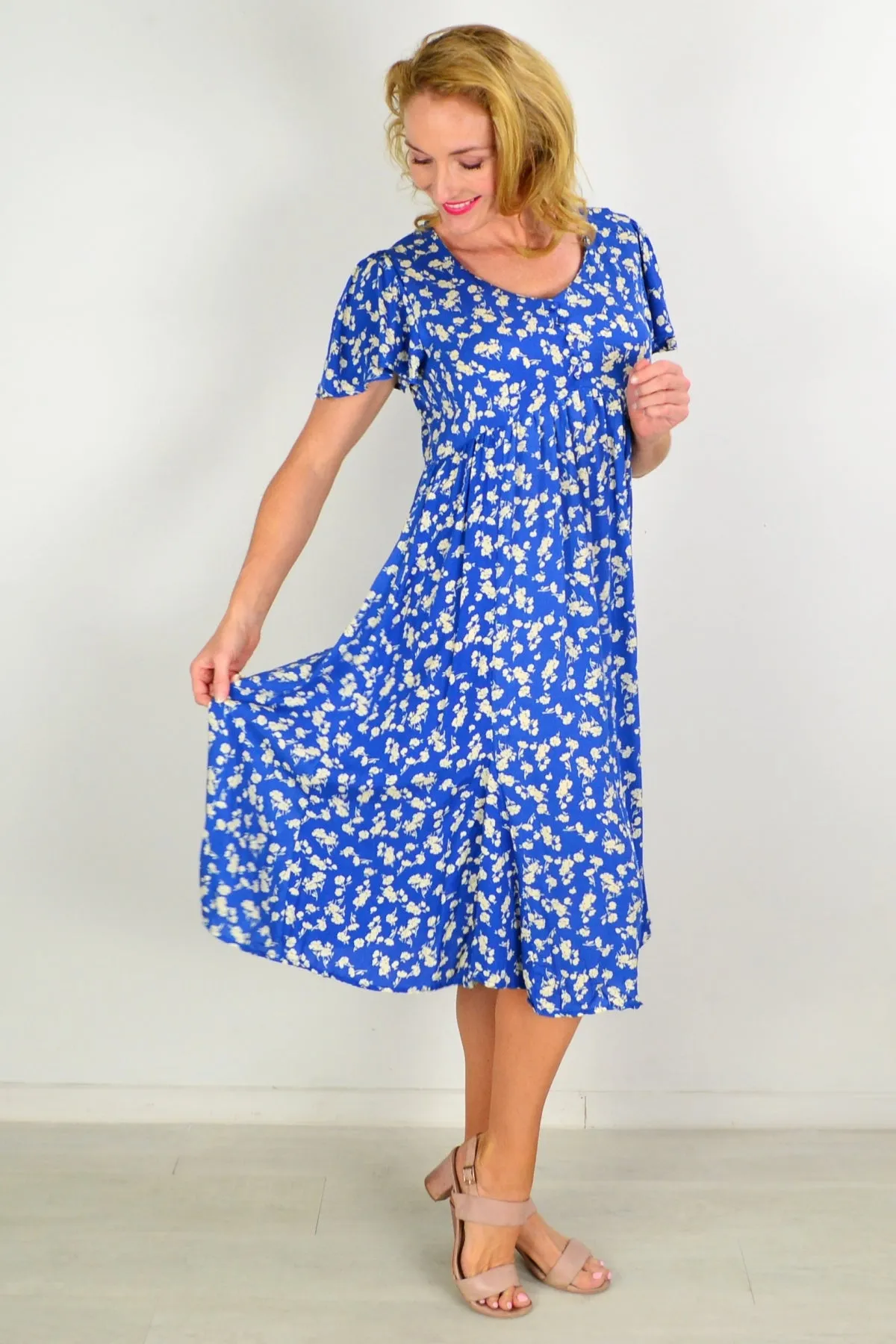 Sunday Best Flutter Sleeve Shift Dress Tunic