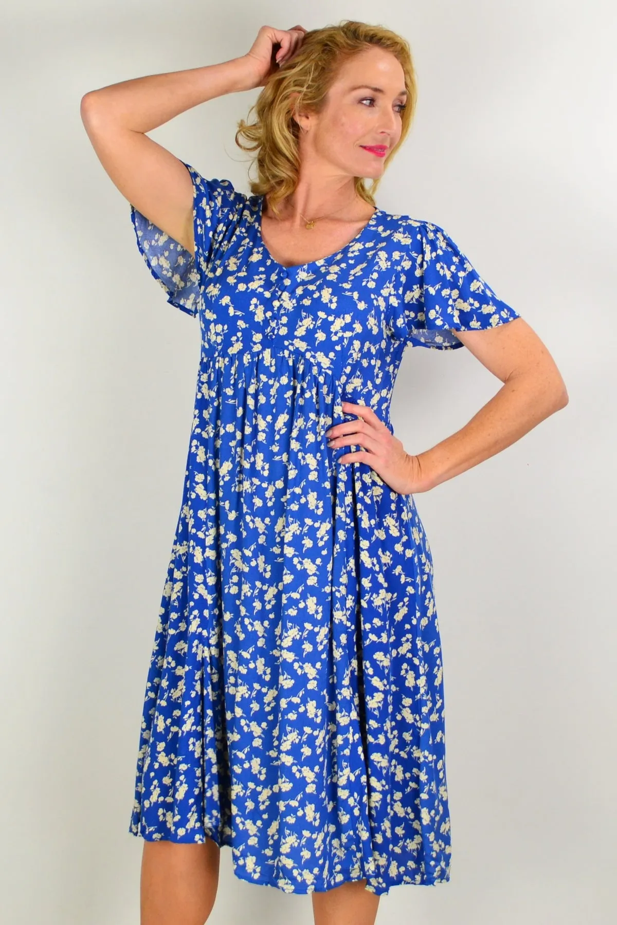 Sunday Best Flutter Sleeve Shift Dress Tunic