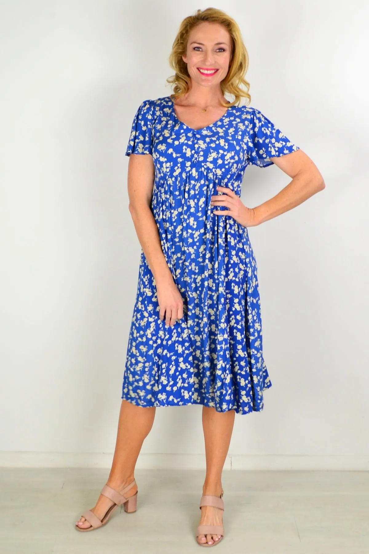 Sunday Best Flutter Sleeve Shift Dress Tunic