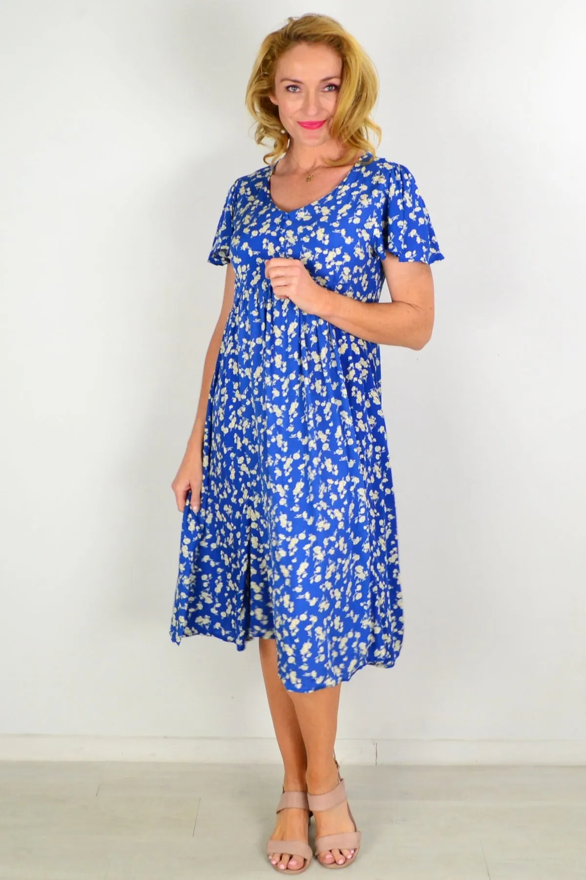 Sunday Best Flutter Sleeve Shift Dress Tunic