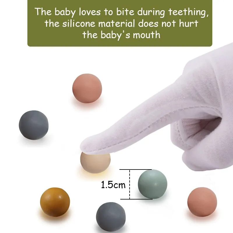 Teething Wood Rattles Toys Baby Nursing Bracelets Silicone Teether.