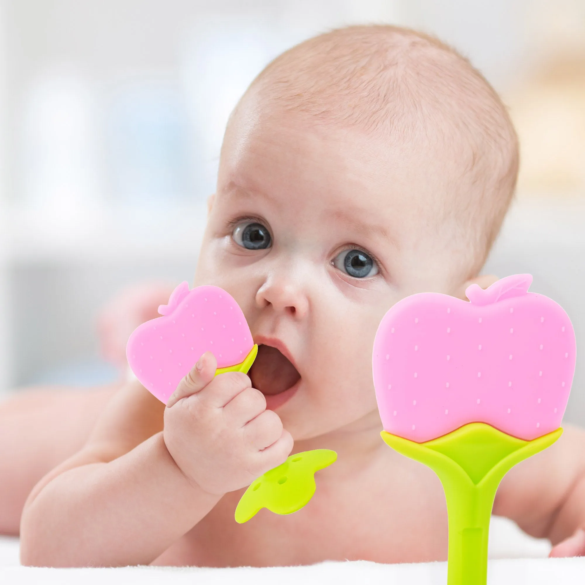 The Little Lookers Single Silicone Fruit Shape Teether for Baby/Toddlers/Infants/Children