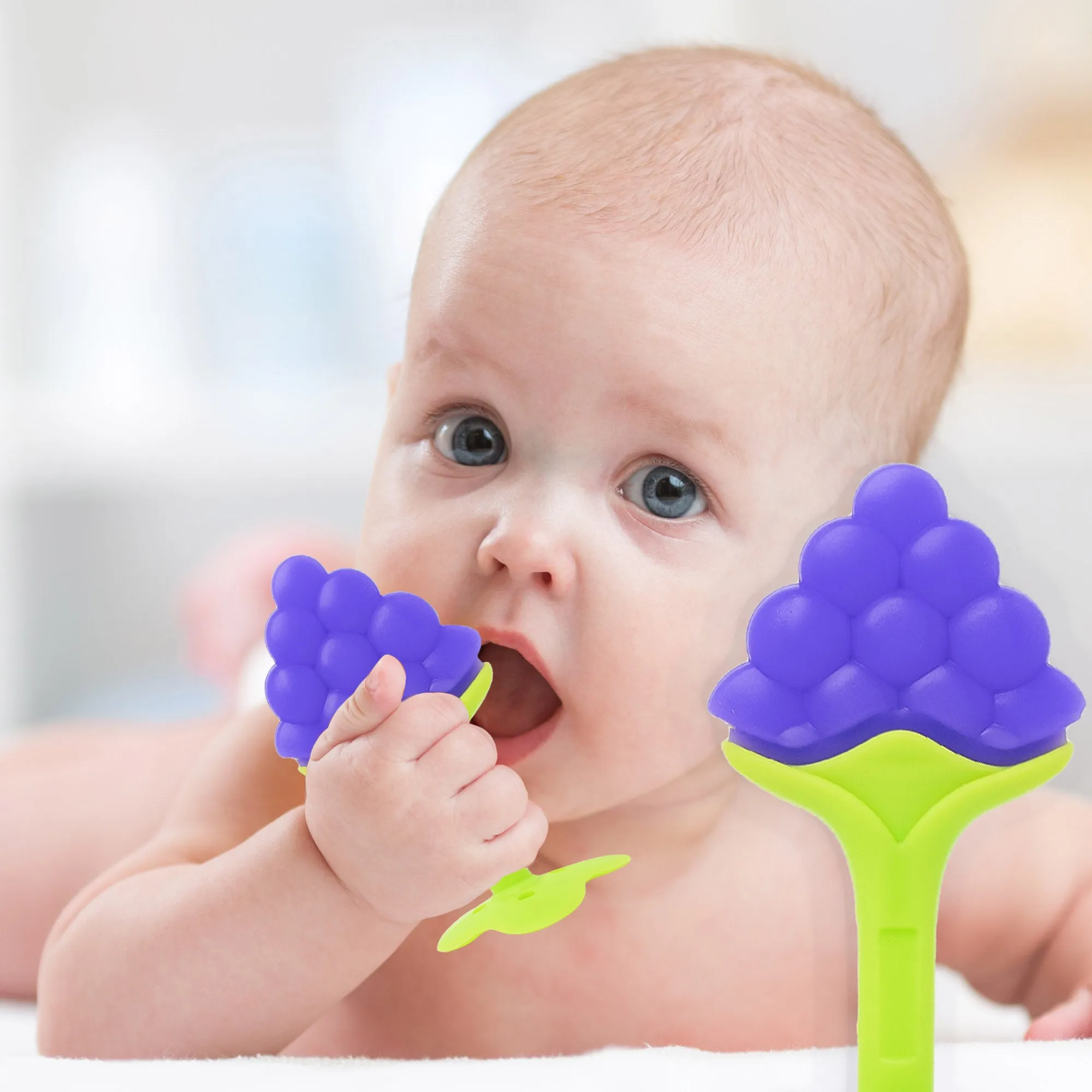 The Little Lookers Single Silicone Fruit Shape Teether for Baby/Toddlers/Infants/Children