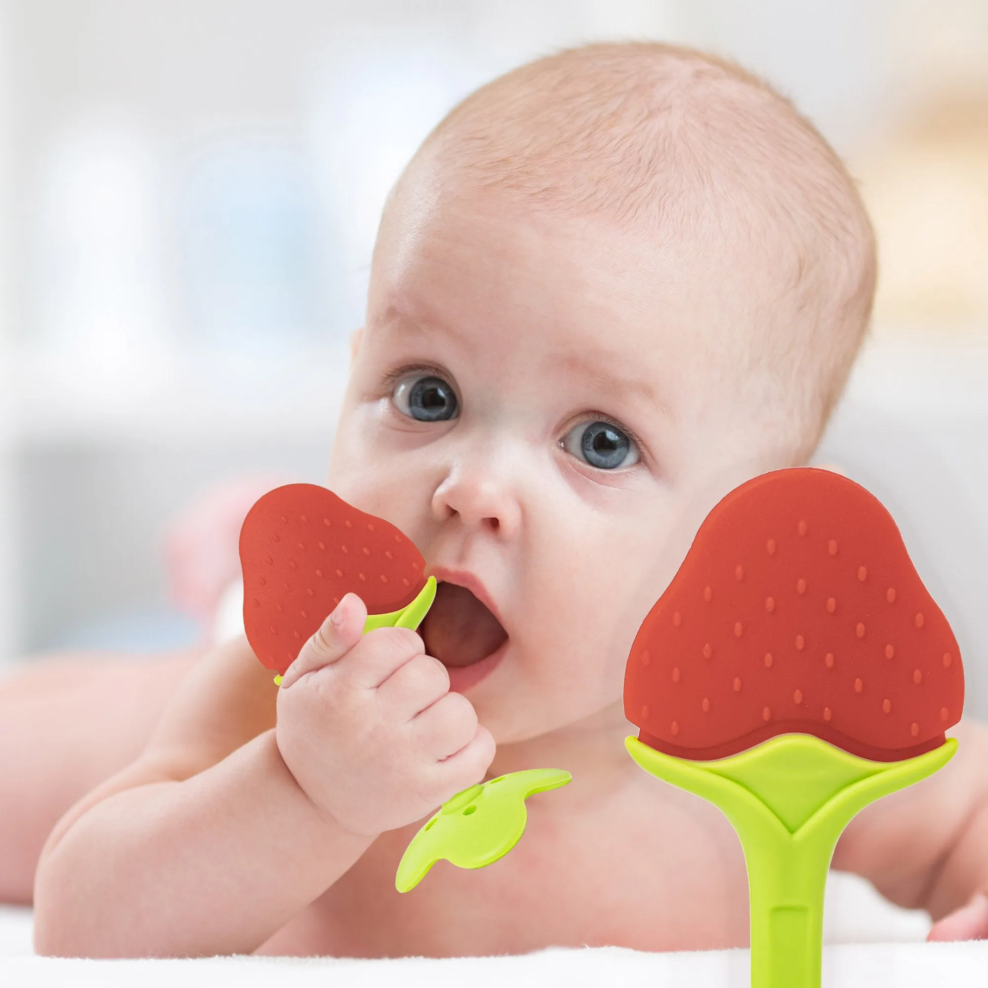 The Little Lookers Single Silicone Fruit Shape Teether for Baby/Toddlers/Infants/Children