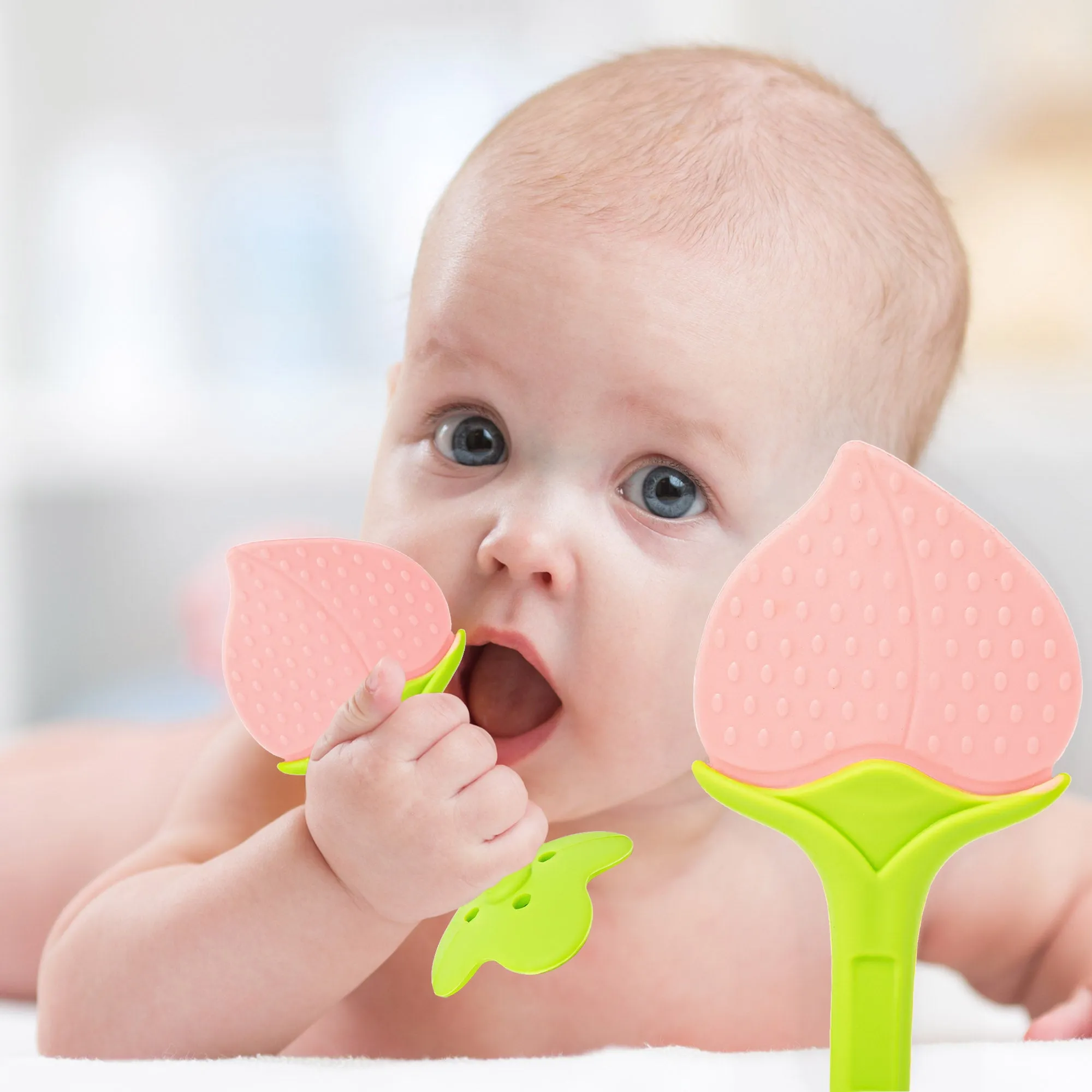 The Little Lookers Single Silicone Fruit Shape Teether for Baby/Toddlers/Infants/Children