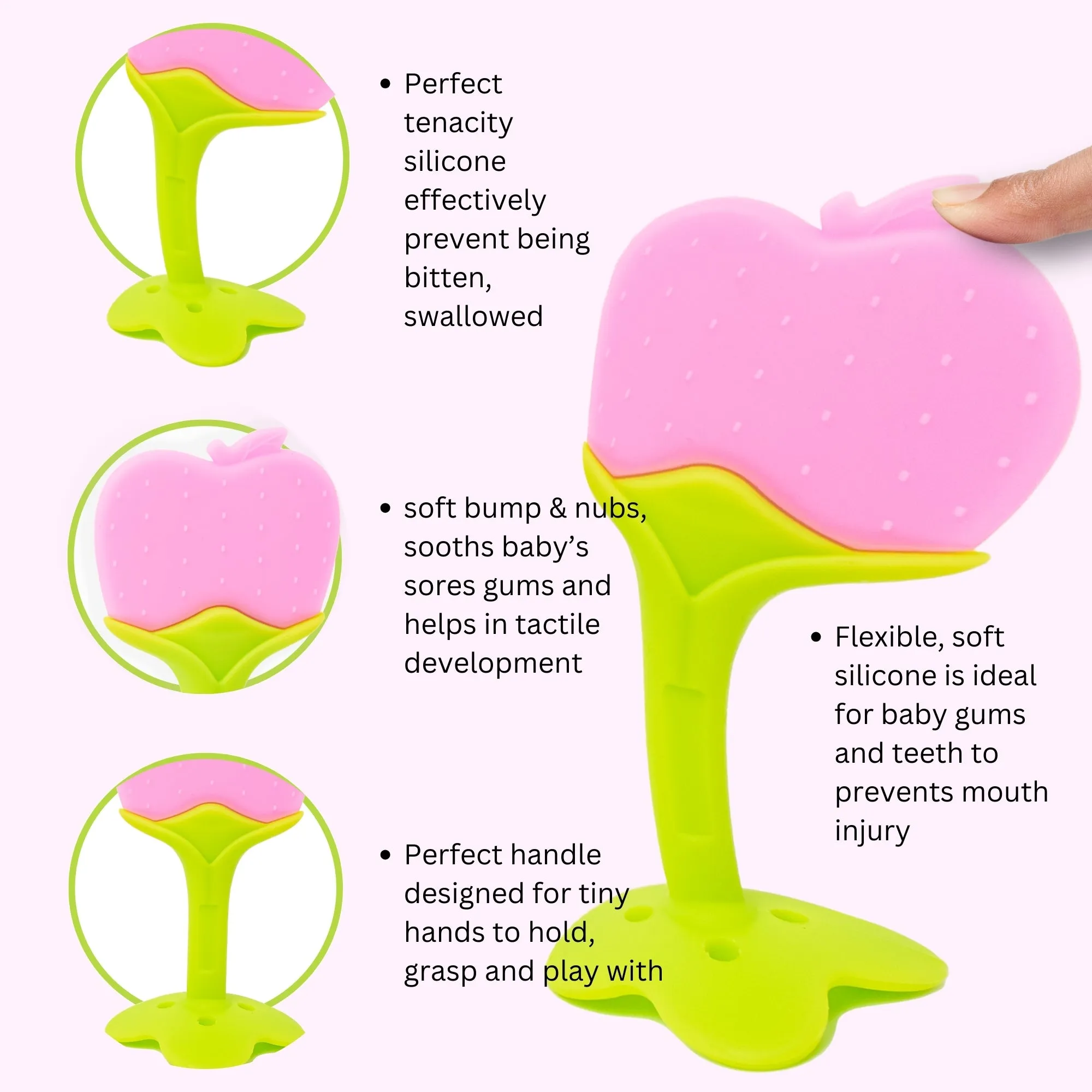 The Little Lookers Single Silicone Fruit Shape Teether for Baby/Toddlers/Infants/Children