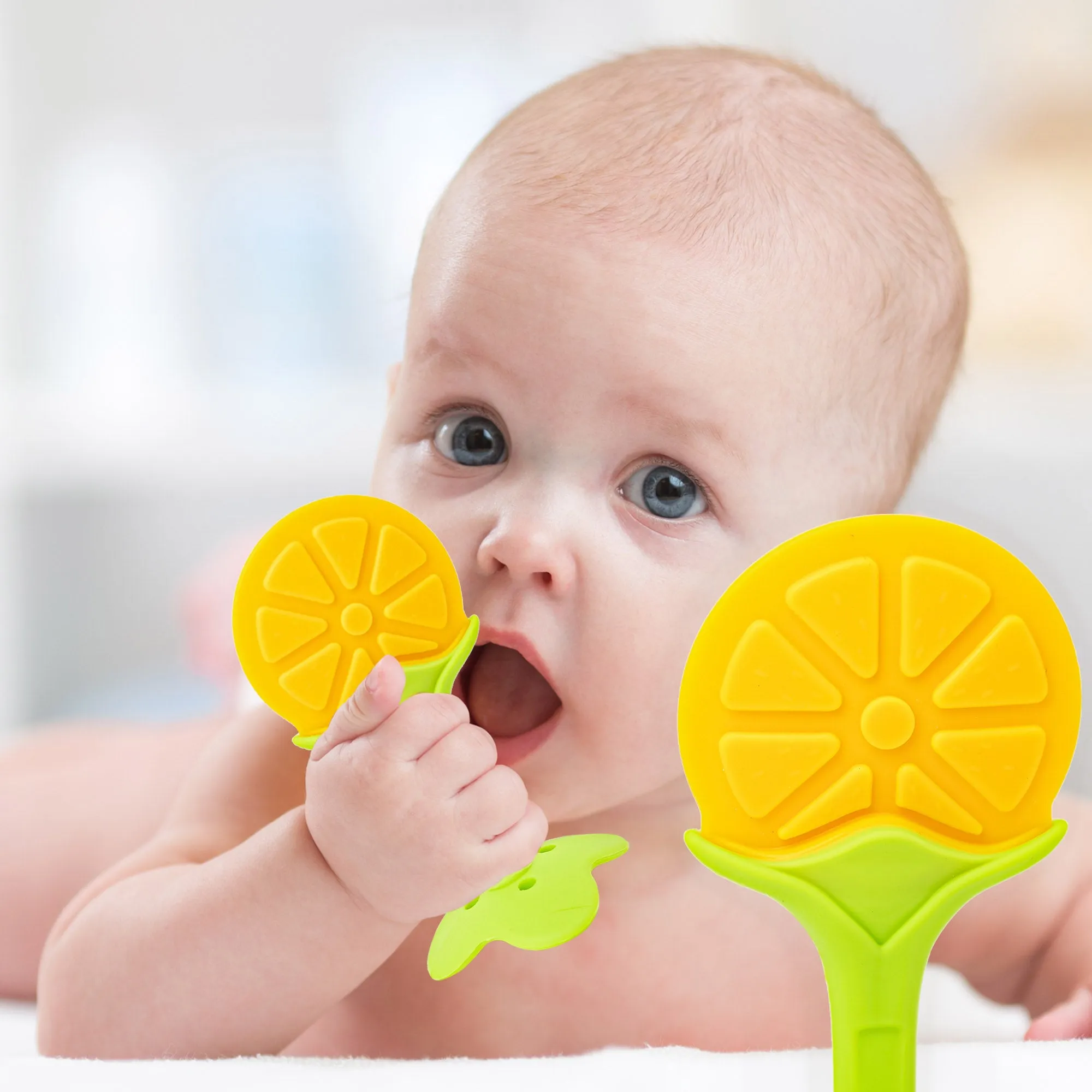 The Little Lookers Single Silicone Fruit Shape Teether for Baby/Toddlers/Infants/Children