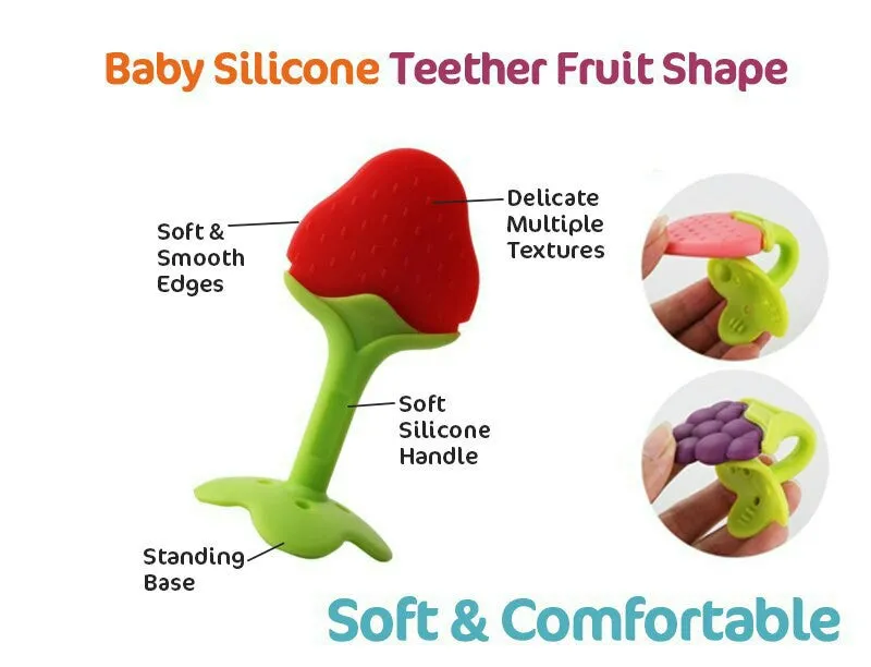 The Little Lookers Single Silicone Fruit Shape Teether for Baby/Toddlers/Infants/Children