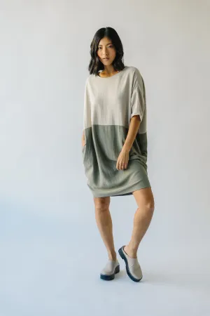 The Portola Color Block Dress in Olive