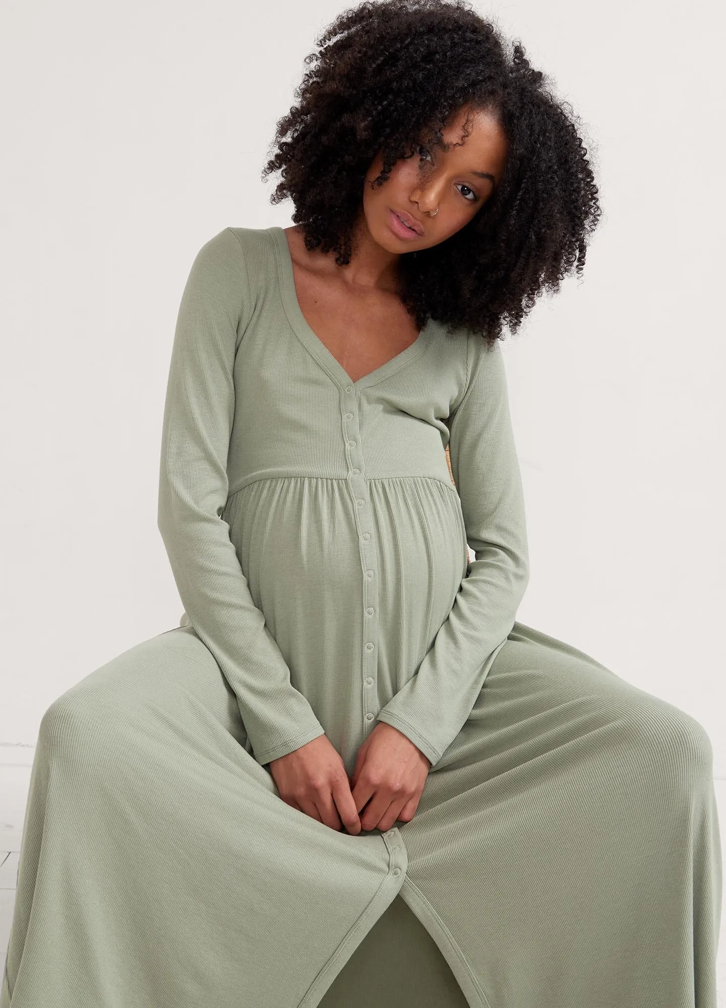 The Softest Rib Nursing Dress