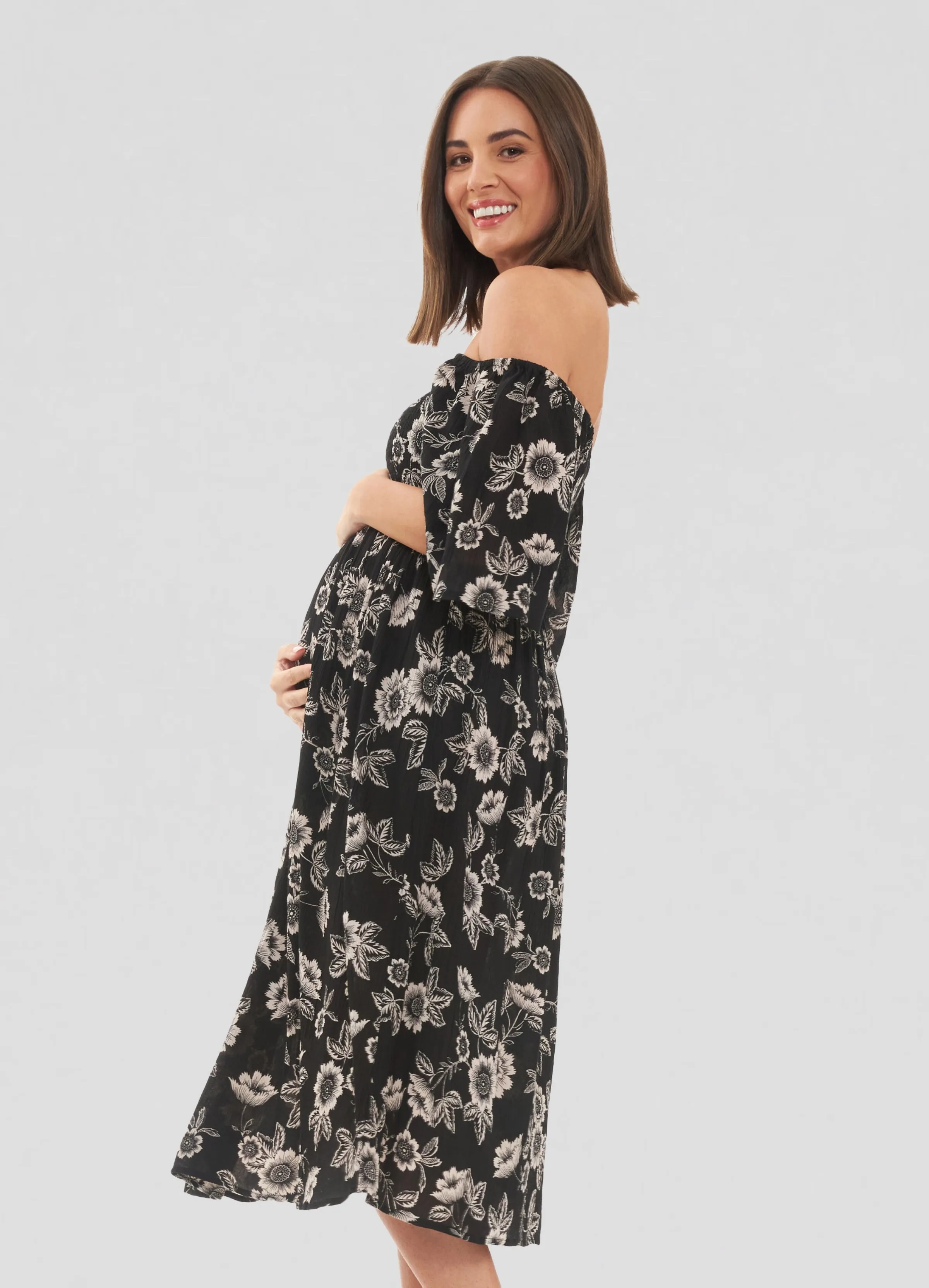 Trina Shirred Maternity Dress