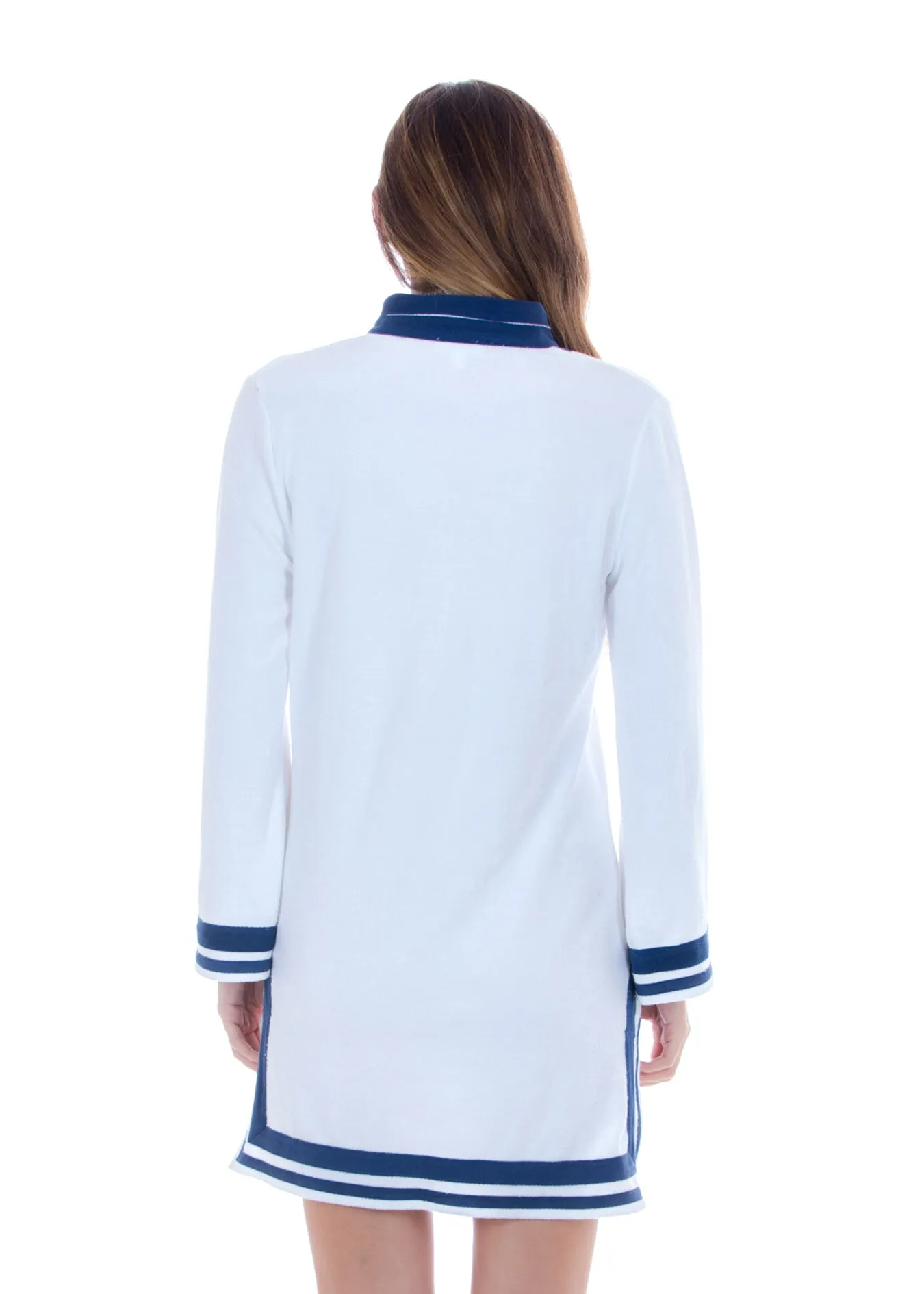 White/Navy Terry Tunic