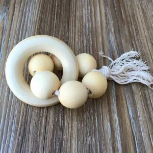 Wooden Beaded Rattle with Maple Wood Teether