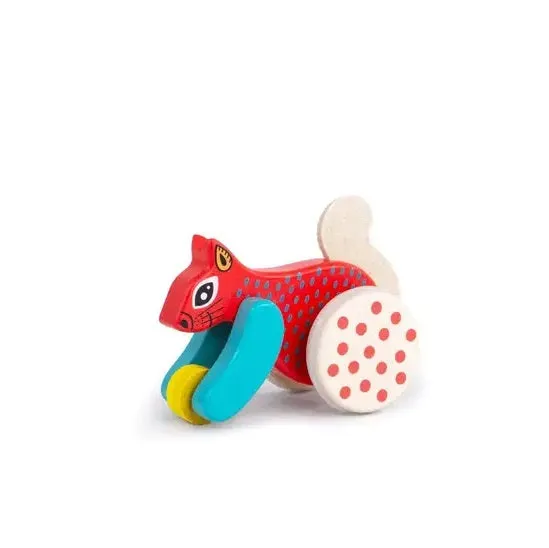 Wooden Squirrel Push Toy